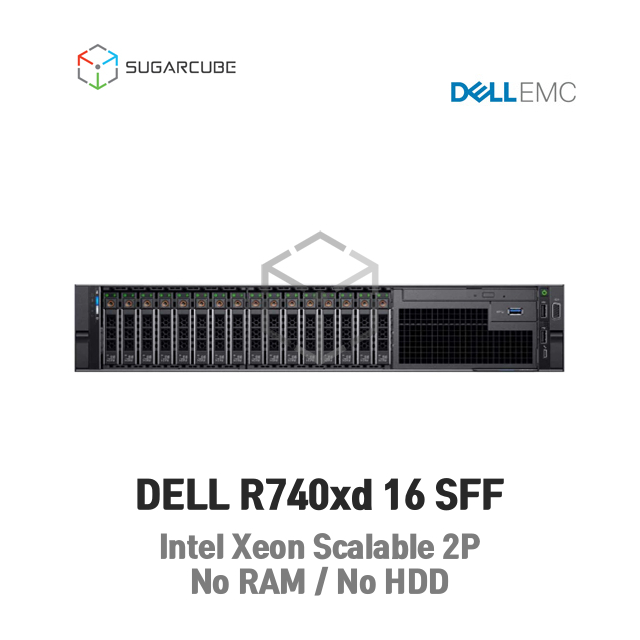중고서버 2u 디비 딥러닝 영상편집저장 스토리지 2.5인치 DELL R740xd 16 SFF