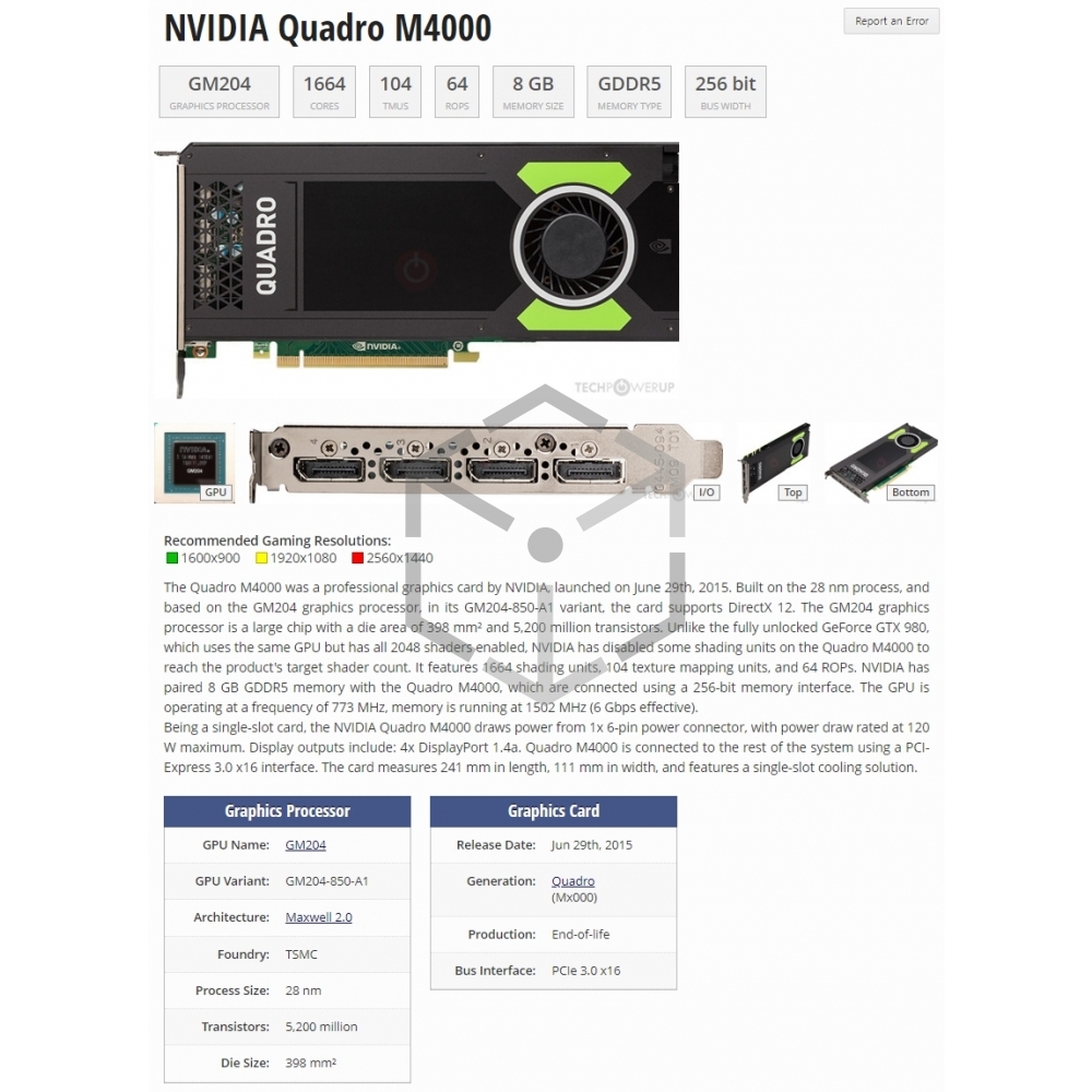 Quadro M4000 8G