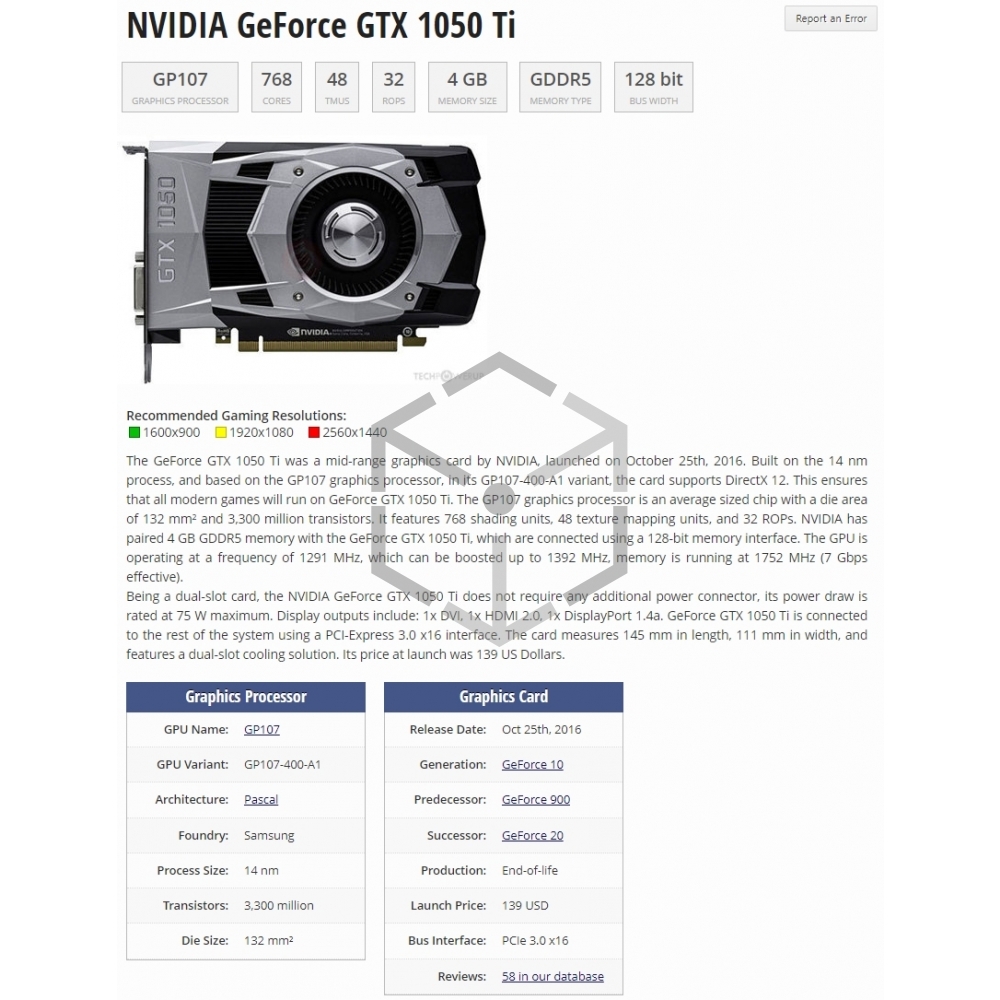 GTX1050Ti 4G