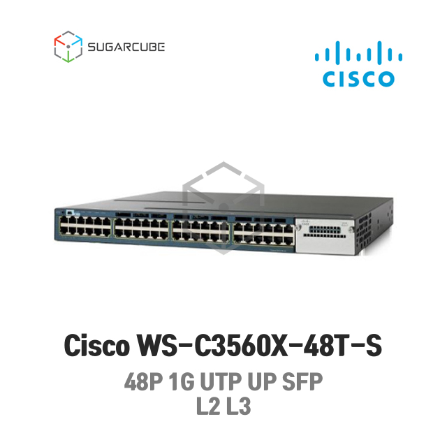 Cisco WS-C3560X-48T-S 시스코 네트워크 L2 L3 중고스위치