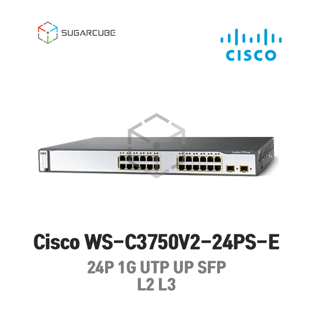 Cisco WS-C3750V2-24PS-E 시스코 L2 L3 중고스위치