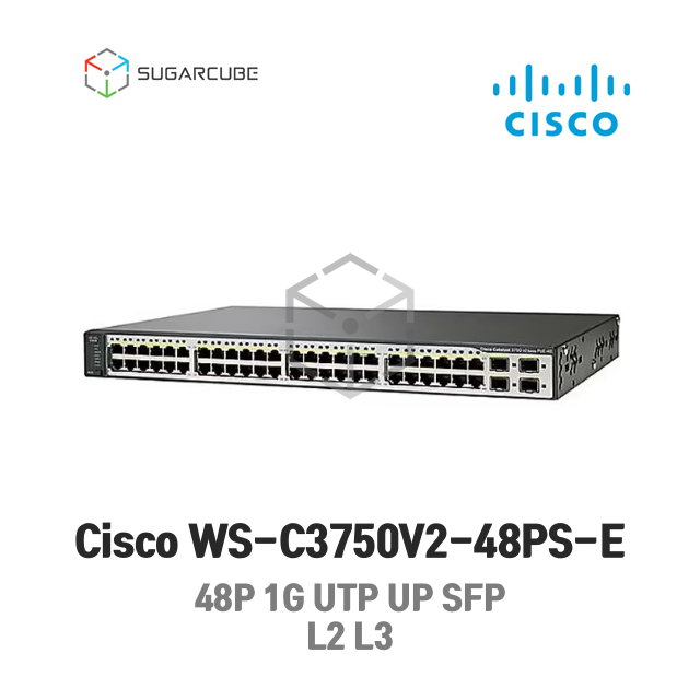 Cisco WS-C3750V2-48PS-E POE 시스코 L2 L3 중고스위치