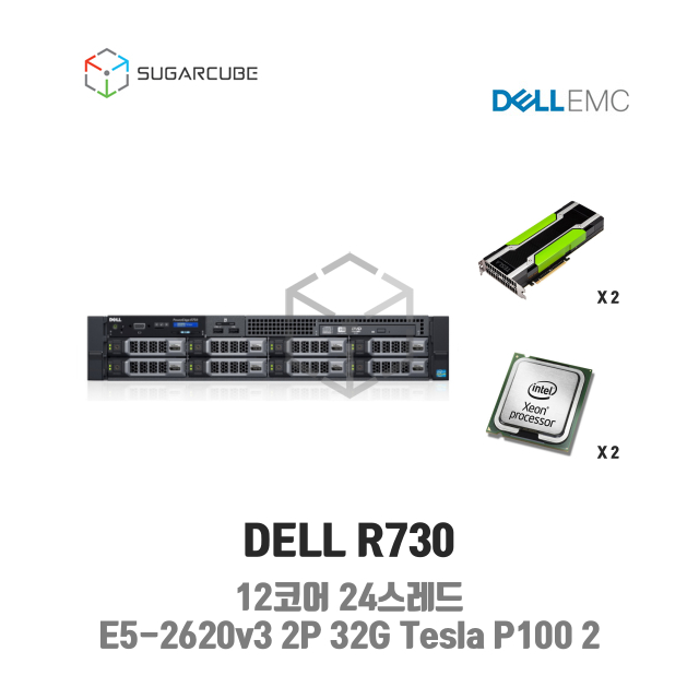 DELL Poweredge R730 E5-2620v3 2P 32G Tesla P100 2 8 LFF 중고