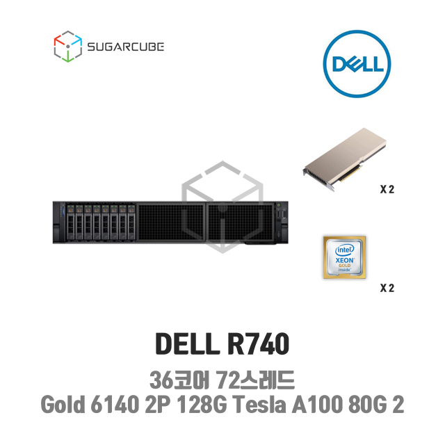 DELL Poweredge R740 Gold 6140 2P 128G Tesla A100 80G 2 8 SFF