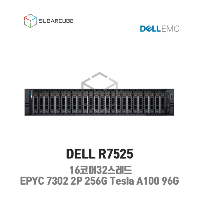 DELL Poweredge R7525 EPYC 7302 2P 256G Tesla A100 96G 24 SFF 중고