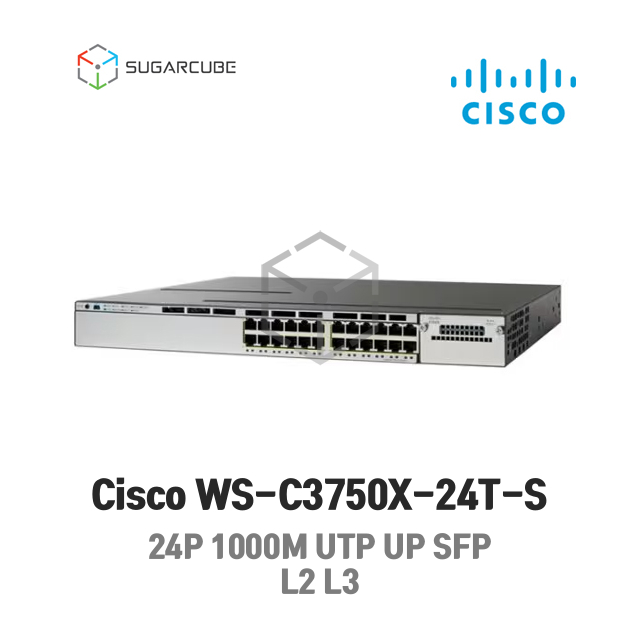 Cisco WS-C3750X-24T-S 시스코 네트워크 L2 L3 중고스위치