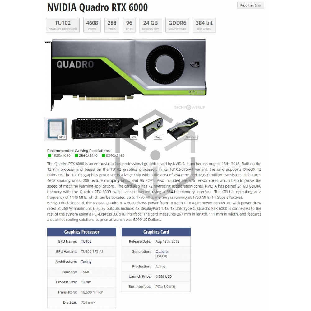 Quadro RTX6000 24G