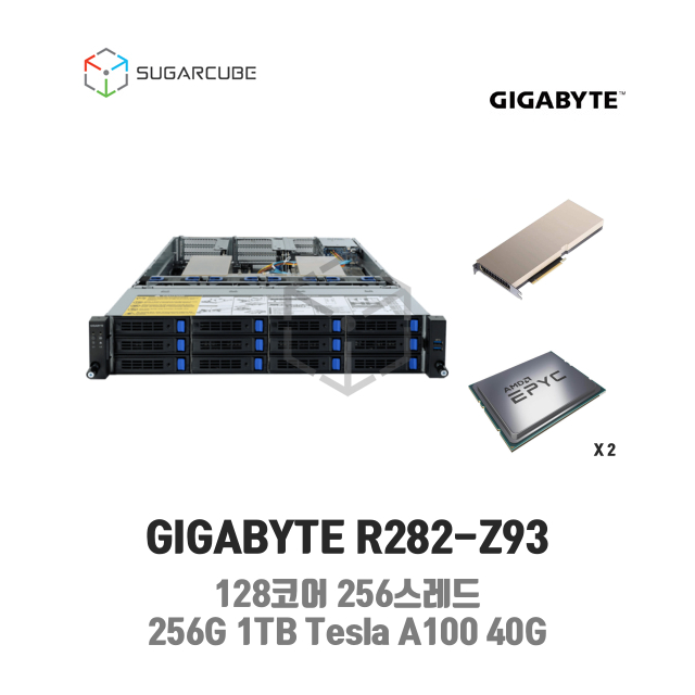 GPU서버 GIGABYTE R282-Z93 128코어 256스레드 256G 1T Tesla A100 40G