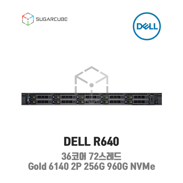 DELL R640 Gold 6140 2P 256G 36코어 10 SFF 960G NVMe SSD