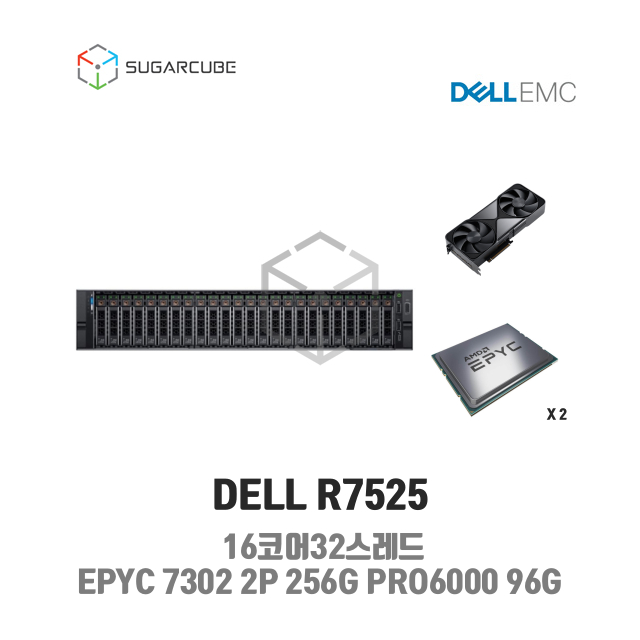 DELL Poweredge R7525 EPYC 7302 2P 256G PRO6000 96G MAX-Q 중고