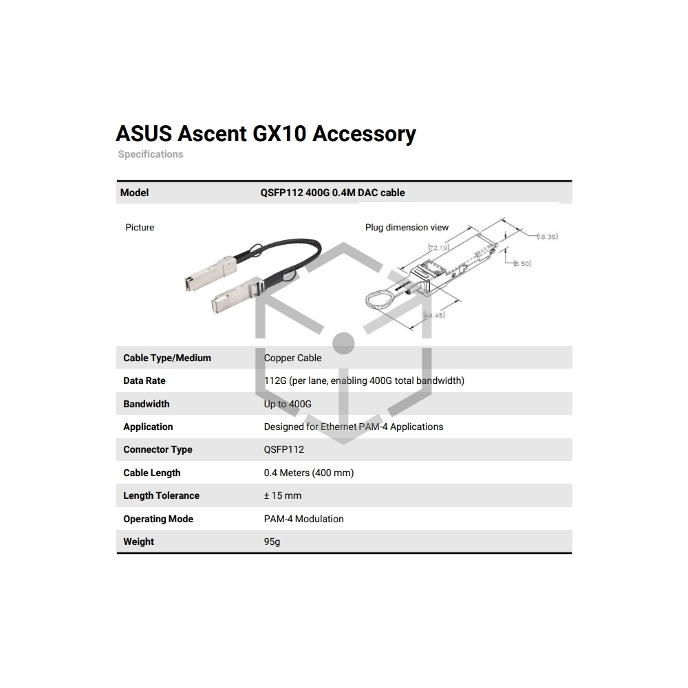 GX10 QSFP CABLE for Ascent GX10 AI Workstation