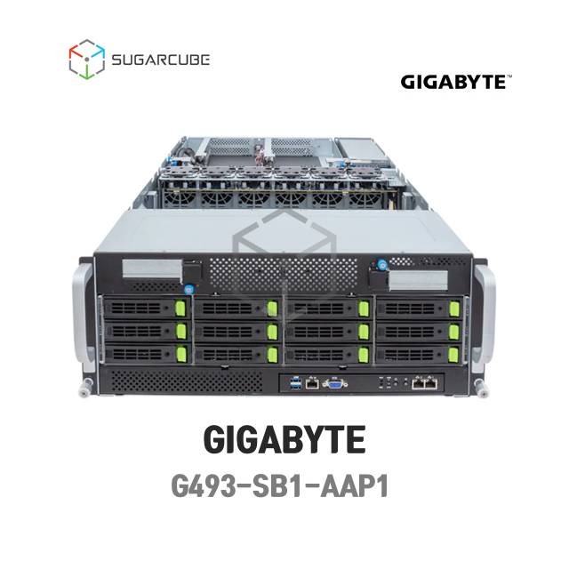 GIGABYTE G493-SB1-AAP1 GPU서버 Gold 6548Y 2P DDR5 1TB 3.84TB L40S 6장