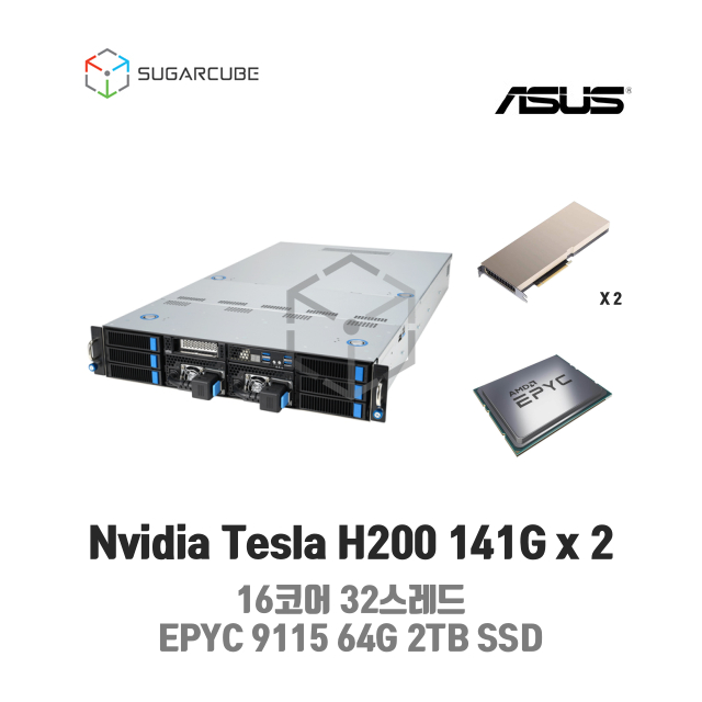 GPU호스팅 H200 141G 2 32코어 64스레드 128G 2TB SSD 딥러닝 빅데이터 학습 데이터센터 회선포함