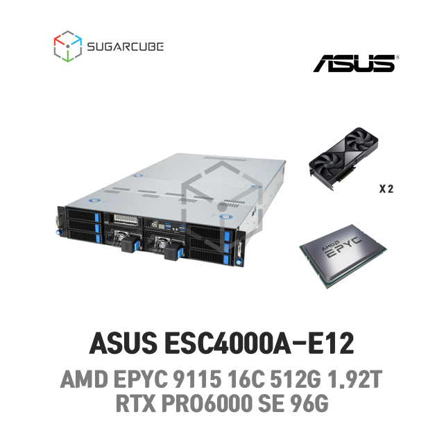 GPU서버 ASUS ESC4000A-E12 16C 32T 512G 1.92T RTX PRO6000 SE 96G
