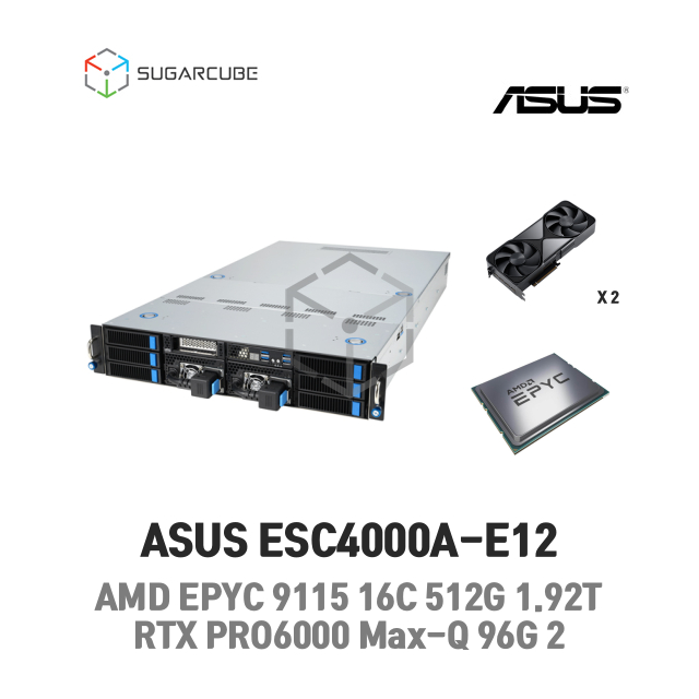 GPU서버 ASUS ESC4000A-E12 16C 32T 512G 1.92T RTX PRO6000 Max-Q 96G 2